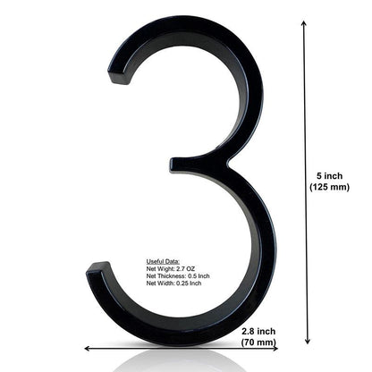 Silverline HN5008 | Floating House Numbers (#0-#9, A-B) in Matte Black