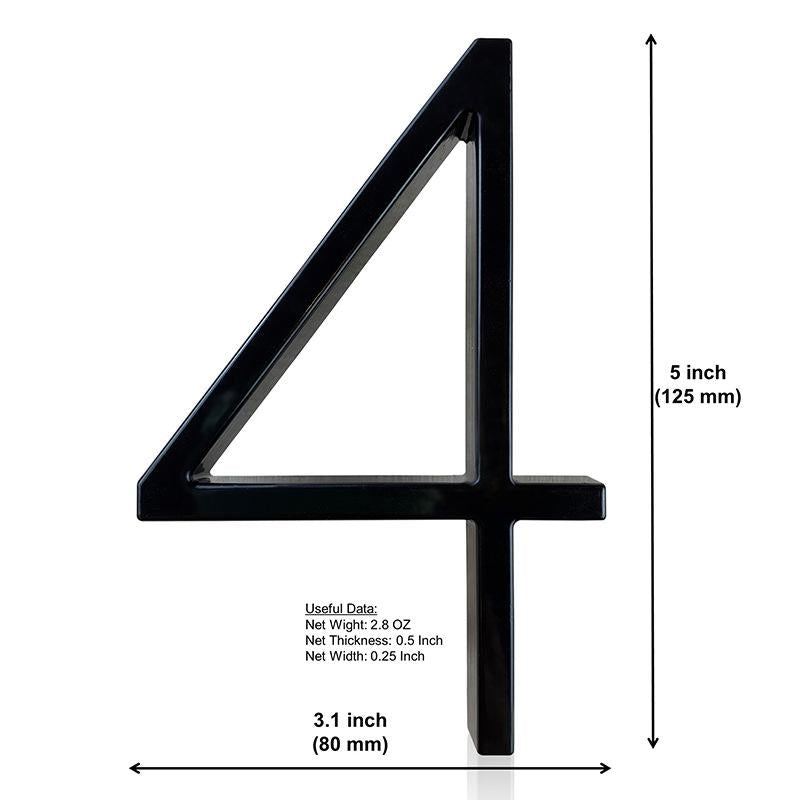 Silverline HN5008 | Floating House Numbers (#0-#9, A-B) in Matte Black