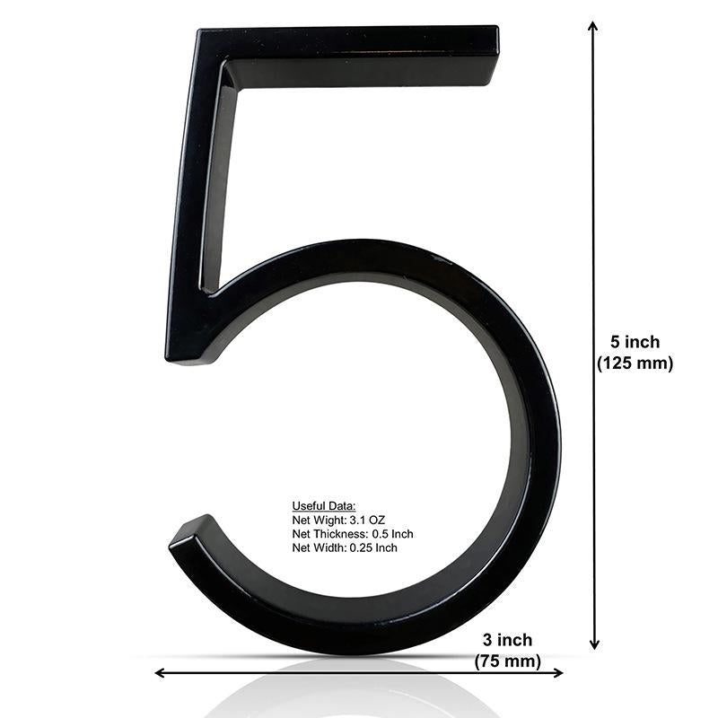 Silverline HN5008 | Floating House Numbers (#0-#9, A-B) in Matte Black