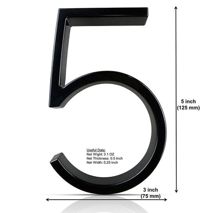 Silverline HN5008 | Floating House Numbers (#0-#9, A-B) in Matte Black