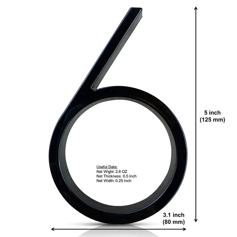 Silverline HN5008 | Floating House Numbers (#0-#9, A-B) in Matte Black