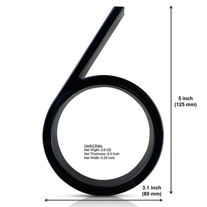 Silverline HN5008 | Floating House Numbers (#0-#9, A-B) in Matte Black