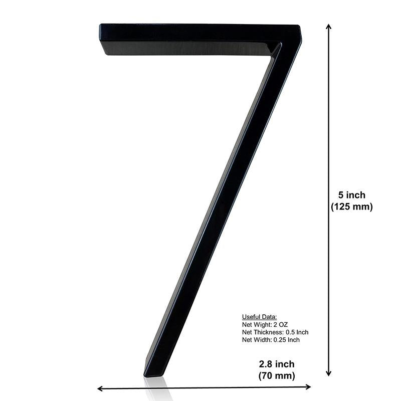Silverline HN5008 | Floating House Numbers (#0-#9, A-B) in Matte Black