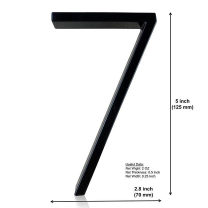 Silverline HN5008 | Floating House Numbers (#0-#9, A-B) in Matte Black