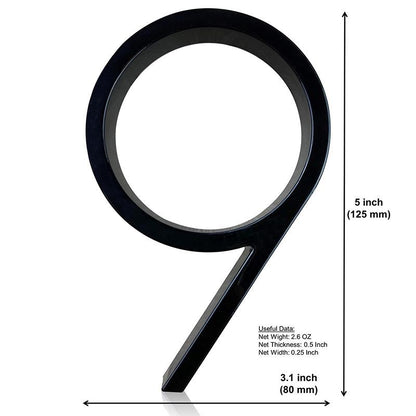Silverline HN5008 | Floating House Numbers (#0-#9, A-B) in Matte Black