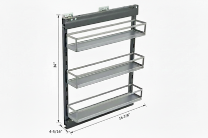 Silverline S306 | Soft Close Three-Tier Spice Rack for 6 in. Cabinets