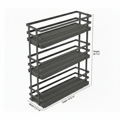 Silverline S309 | Soft Close Three-Tier Spice Rack for 9 in. Cabinets