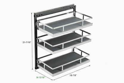 Silverline S312 | Soft Close Three-Tier Spice Rack for 12 in. Cabinets