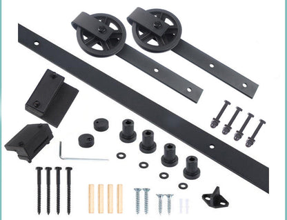 Sliding HM2000 Barn Door, Railing with Wheels Door Hardware 250 Pound Capacity - amerfithardware