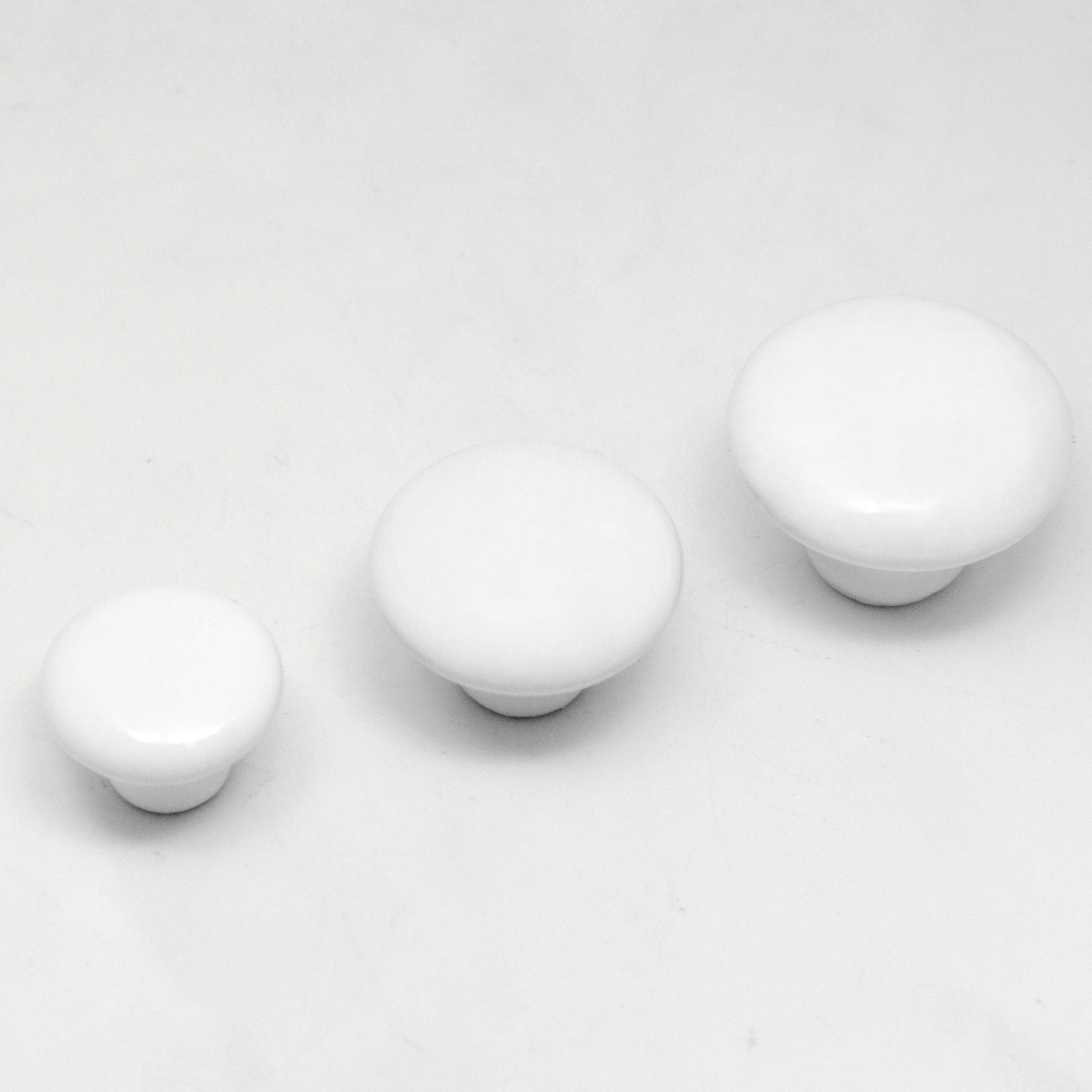 White Ceramic Knobs Cabinet Hardware (38-25mm ~1.5-1") - amerfithardware