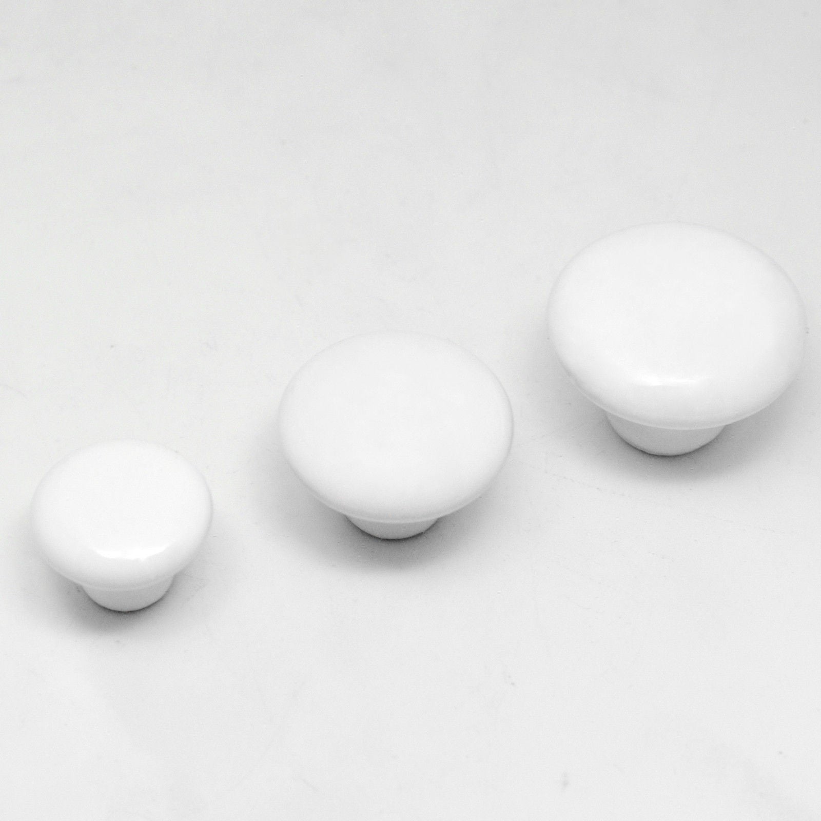 White Ceramic Knobs Cabinet Hardware (38-25mm ~1.5-1 inch) - amerfithardware