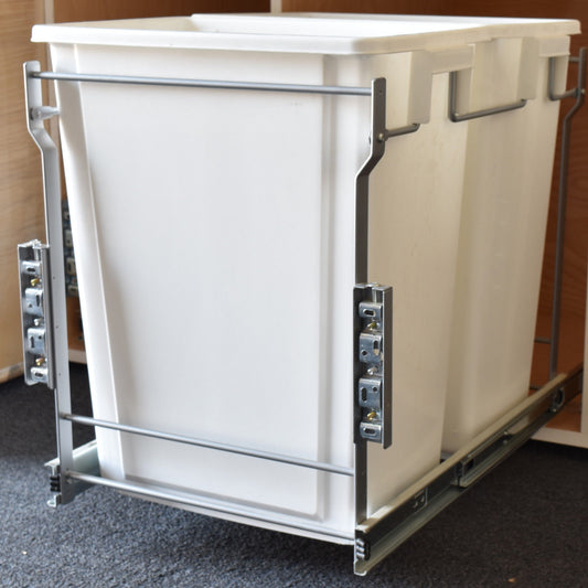 Pull Out Trash Cans - Kitchen Cabinet Organizer Pullout In-Cabinet 20 Qt Bins - amerfithardware
