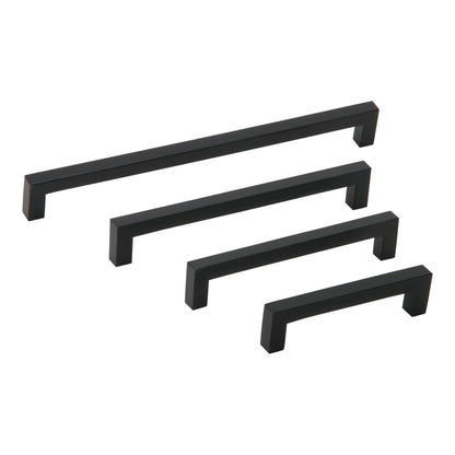 Silverline A2060 | 3/8 in. x 3/8 in. Solid Contemporary Modern Square Bar Pulls | Various Sizes & Finishes