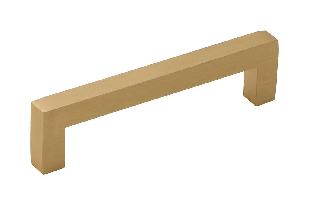 Silverline A2060 Aluminum Square Bar Pull Handle in Satin Brass Finish
