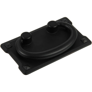 Silverline B2002 - 3-3/4 inch (95mm) Mission Bail Pull Backplate in Matte Black Finish CC: 3 inch (76mm) and 1-1/4 inch (32mm)