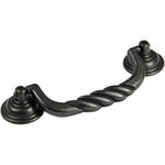 Load image into Gallery viewer, Silverline B2005 - 5-3/10 inch (135mm) Mission Pull Twisted Rope Style Drop Bail Pull in Black Antique English Finish CC: 4 inch (100mm)
