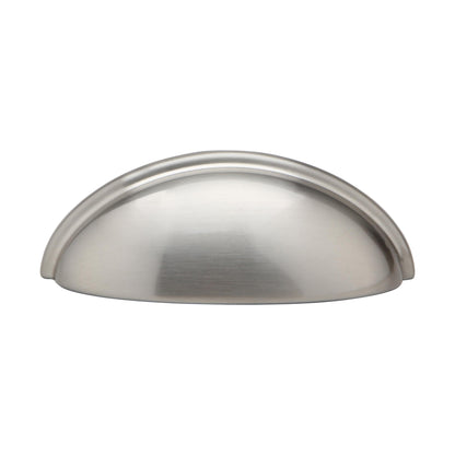 Silverline B2019 | Centers 3 in. Cup Pulls Half-Moon Shell-Shape Bin Pulls | Various Finishes