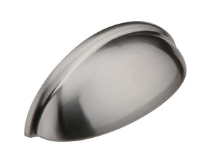 Silverline B2019 - 3-3/4 inch (95mm) Bin Cup Pull Cabinet Half Moon Shell CC: 3 inch (76mm)