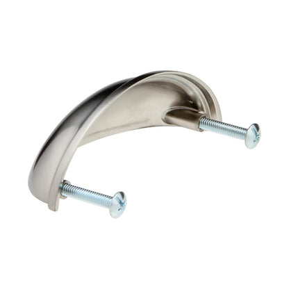 Silverline B2019 | Centers 3 in. Cup Pulls Half-Moon Shell-Shape Bin Pulls | Various Finishes