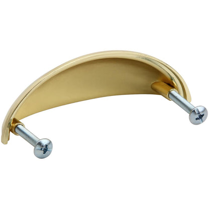 Silverline B2019 | Centers 3 in. Cup Pulls Half-Moon Shell-Shape Bin Pulls | Various Finishes