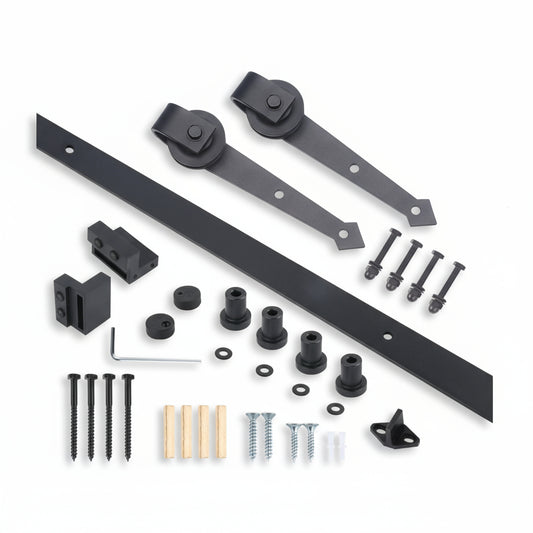 Sliding HM2000 Barn Door, Railing with Wheels Door Hardware 250 Pound Capacity - amerfithardware