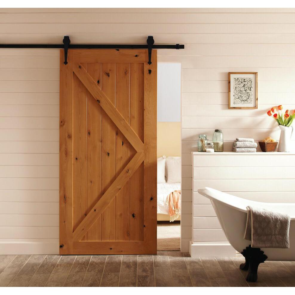 Sliding HM2000 Barn Door, Railing with Wheels Door Hardware 250 Pound Capacity - amerfithardware