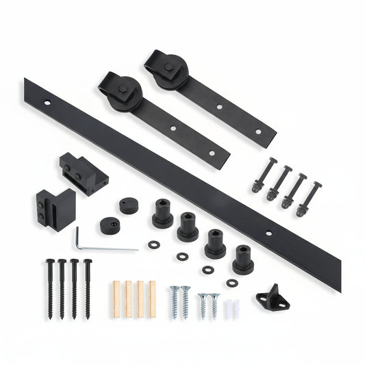 Sliding HM2000 Barn Door, Railing with Wheels Door Hardware 250 Pound Capacity - amerfithardware