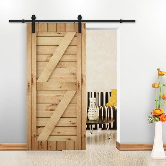 Sliding HM2000 Barn Door, Railing with Wheels Door Hardware 250 Pound Capacity - amerfithardware