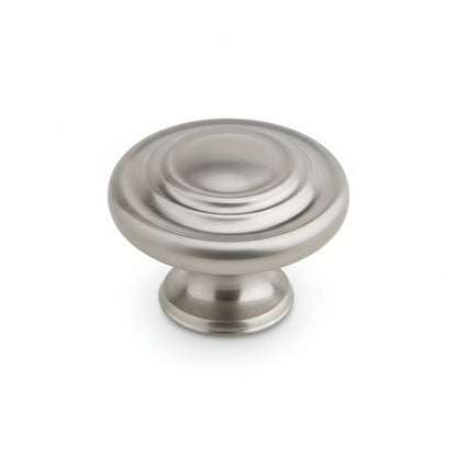 Silverline K2003 & K2209 | Three-Ring Solid Contemporary Mushroom Round Knob | Various Sizes & Finishes