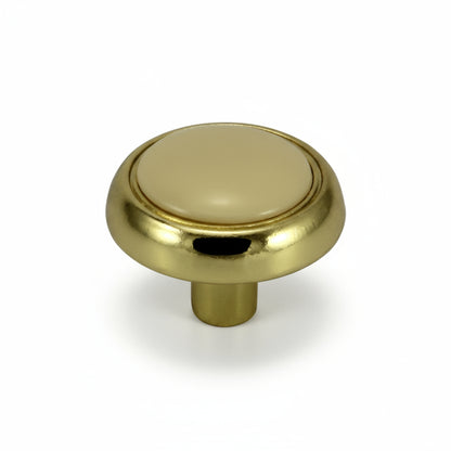 Silverline K2015 Button Creme Knob Diameter: 1-3/16 inch Cabinet Hardware - amerfithardware