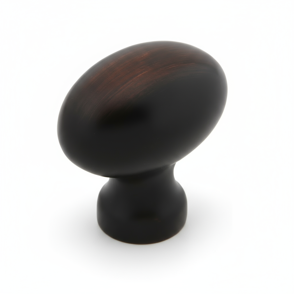 Silverline K2016 Cabinet Hardware Knob 1 - 1/4 inch Oil Rubbed Bronze Oval Football - amerfithardware