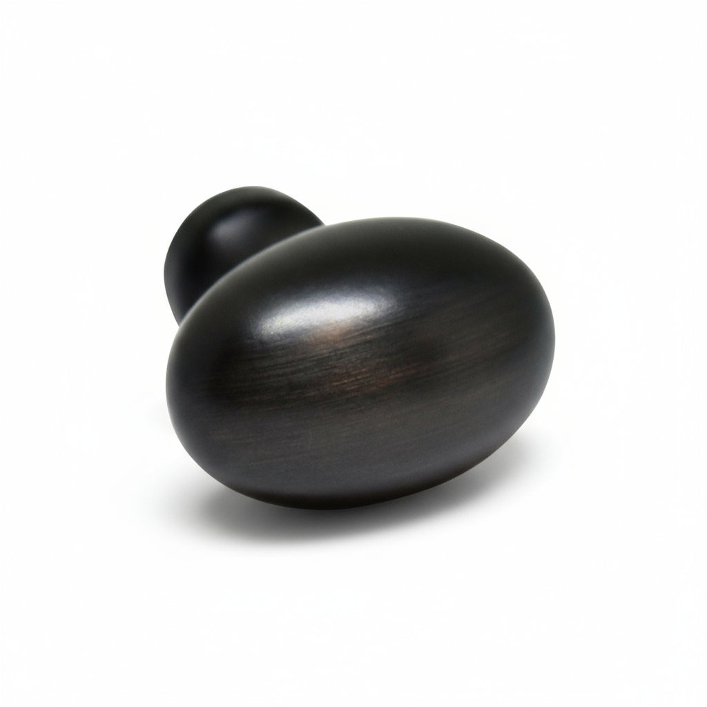 Silverline K2016 Cabinet Hardware Knob 1 - 1/4 inch Oil Rubbed Bronze Oval Football - amerfithardware