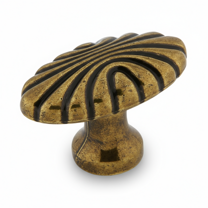 Silverline K2022 | 1-5/8 in. Long Oval Floral Cabinet Knob | Various Finishes