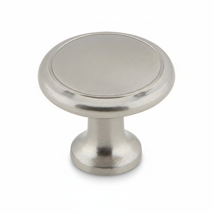 Silverline K2036 | Diameter 1-3/16 in. Contemporary Round Flat Surface Cabinet Knob in Satin Nickel