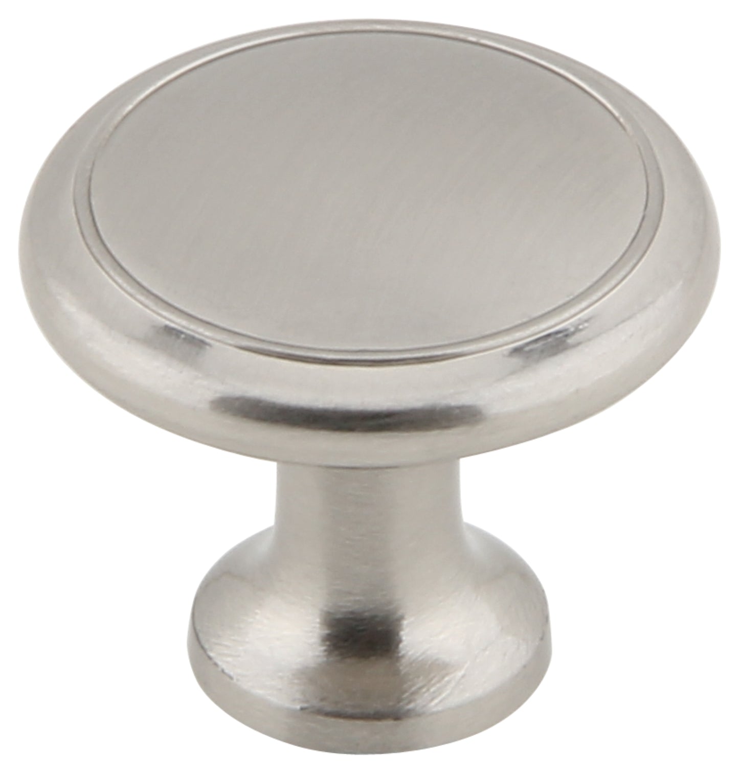 Silverline K2036 Traditional Round Flat Surface Cabinet Knob Diameter 1-4/25 inches in Brushed Satin Nickel Finish