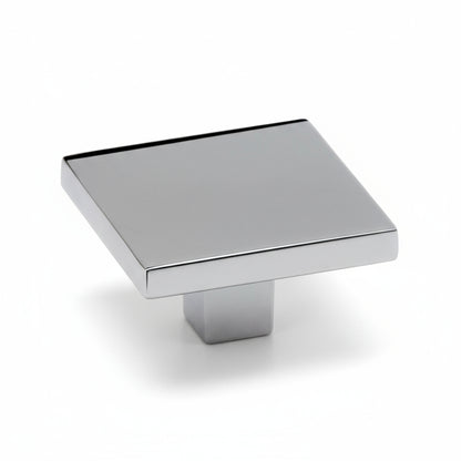 Silverline K2050 | 1-3/8 in. x 1-3/8 in. Contemporary Flat Square Cabinet Knob in Satin Nickel