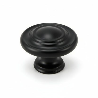 Silverline K2003 & K2209 | Three-Ring Solid Contemporary Mushroom Round Knob | Various Sizes & Finishes