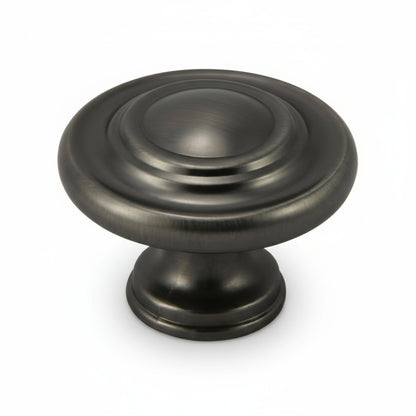 Silverline K2003 & K2209 | Three-Ring Solid Contemporary Mushroom Round Knob | Various Sizes & Finishes