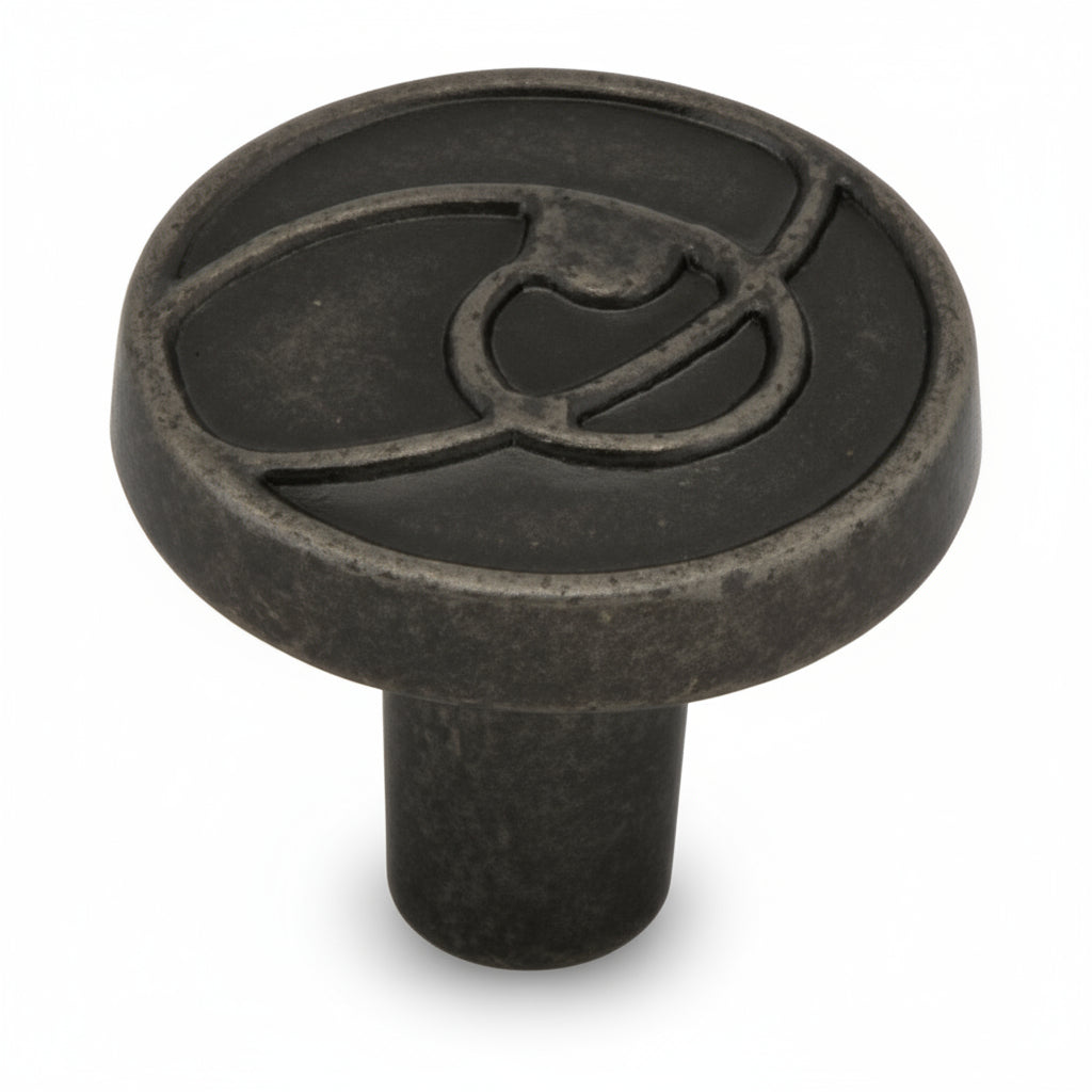 Silverline K2305 | Diameter 1-3/16 in. Round Vintage Cabinet Knob in Weathered Nickel