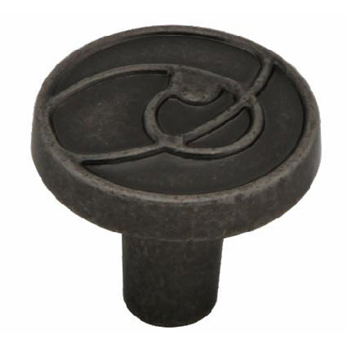 Silverline K2305 Round Small Vintage Antique Knob Diameter 1-3/16 inch (30mm) Cabinet Hardware