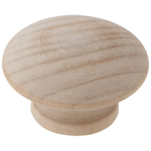 Silverline K3002 Mushroom Style K3003 Button Style Round Birch Wood Knob Diameter 1-1/2" Unfurnished Knob
