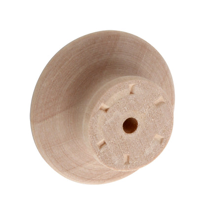 Silverline K3002 & K3003 | Mushroom Style and Button Style Round Birch Wood Knob Unfinished