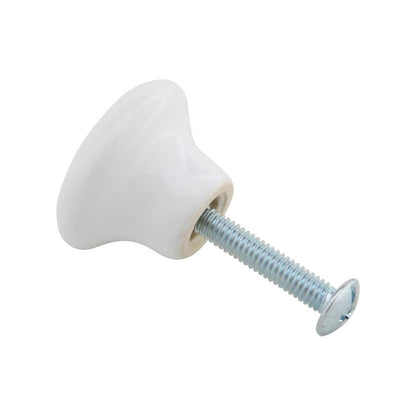 Silverline K4000s | Classic White Ceramic Cabinet Knobs | Various Sizes