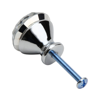Silverline K7001 Clear Glass Crystal Elegant Contemporary Cabinet Knob with Zamac Base