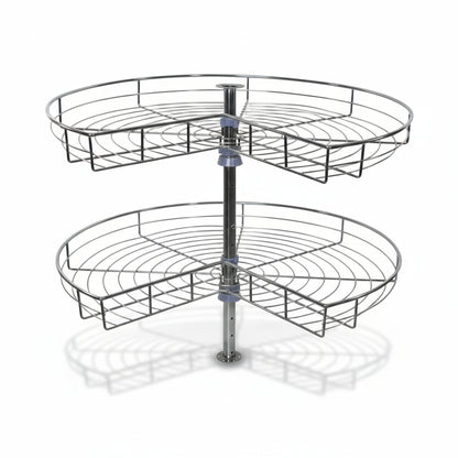 Lazy Susan Kit Kidney Shaped Cabinet Hardware Double Rack, Turntable and Spindle - amerfithardware