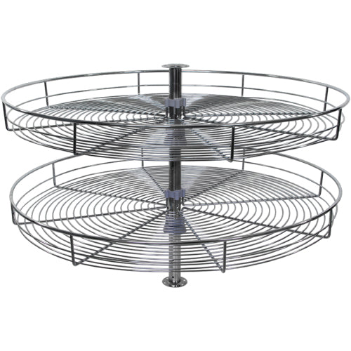 Silverline LSR - 18 inch Wire Lazy Susan Round Shape Corner Organizer Double Rack Turntable and Spindle