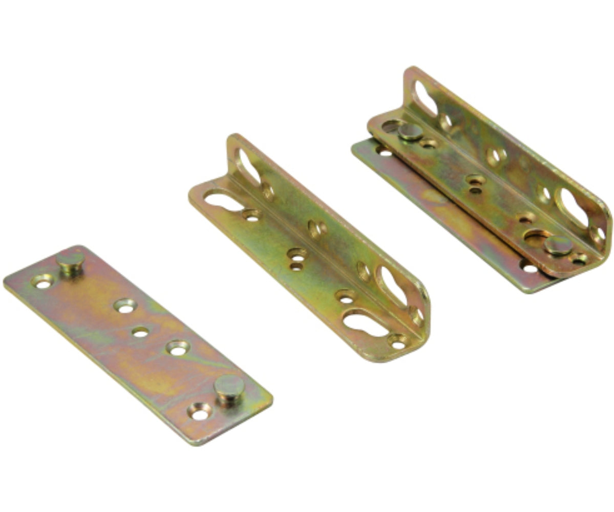Non-Mortise Bed Rail Fittings Yellow Galvanized Bed Rail Bracket 5"(For 1 Bed)