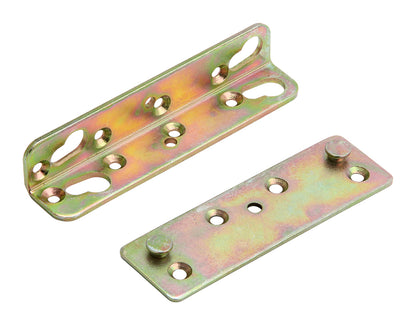 Non-Mortise Bed Rail Fittings Yellow Galvanized Bed Rail Bracket 5"(For 1 Bed)