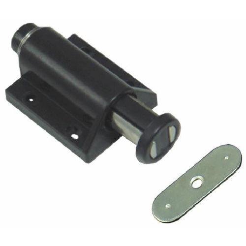 Black Single Magnetic Touch Latch, Ploybag, With Plate 10Pcs