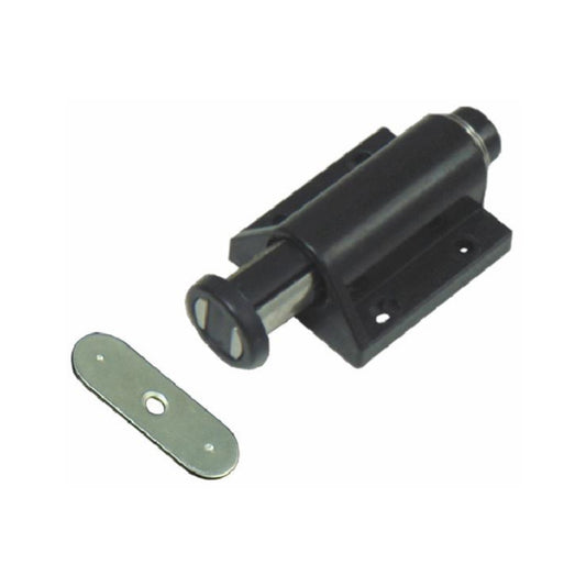 Black Single Magnetic Touch Latch, Ploybag, With Plate 10Pcs